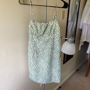 Green floral sun dress